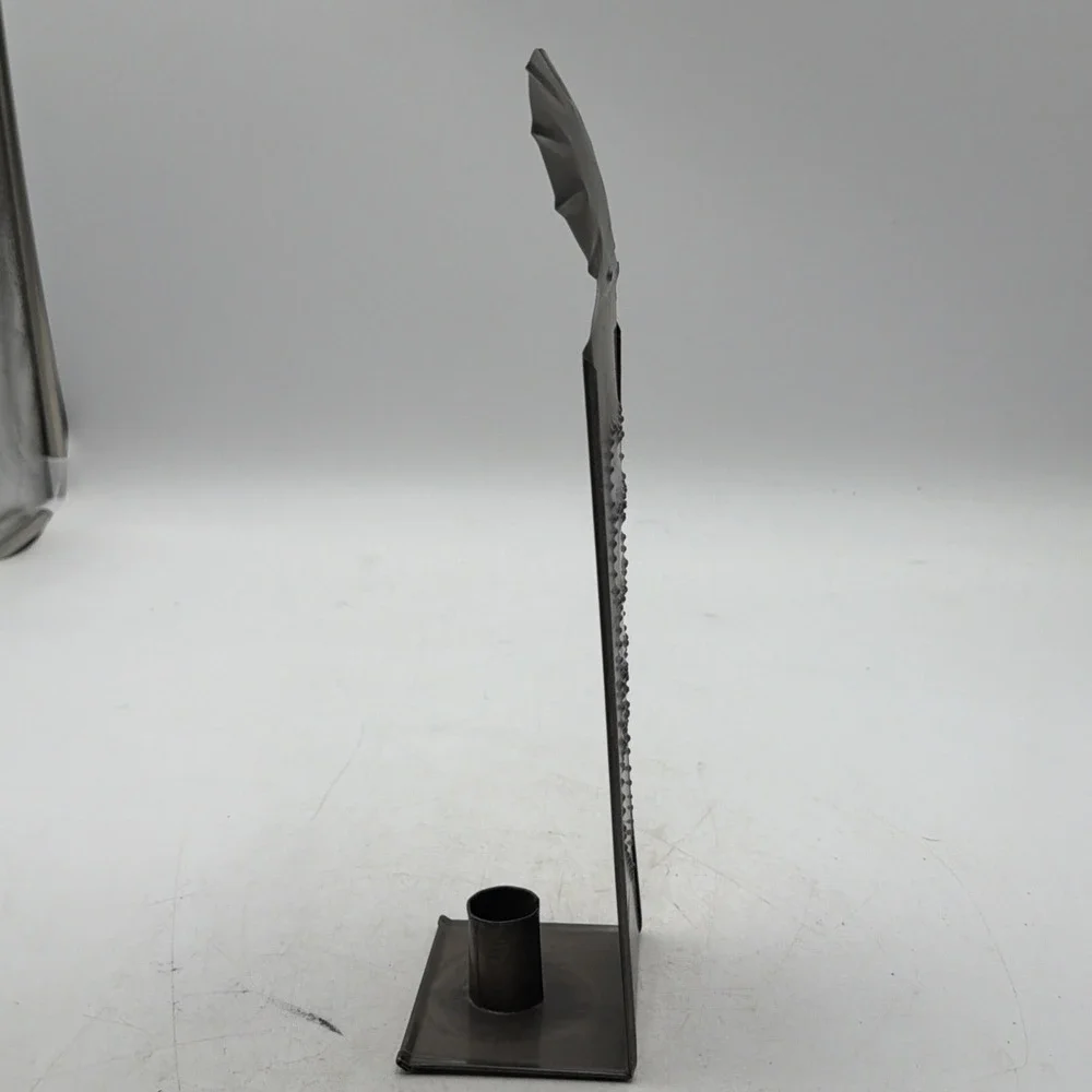 Punched Tin Stamped Metal Heart Candle Holder Wall Sconce Stand Alone Primitive